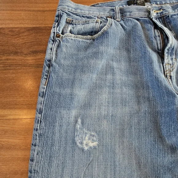 Sean John Jeans Blue Medium Wash Denim Baggy Hip Hop Distressed Ripped Men 40x32 - Picture 13 of 16